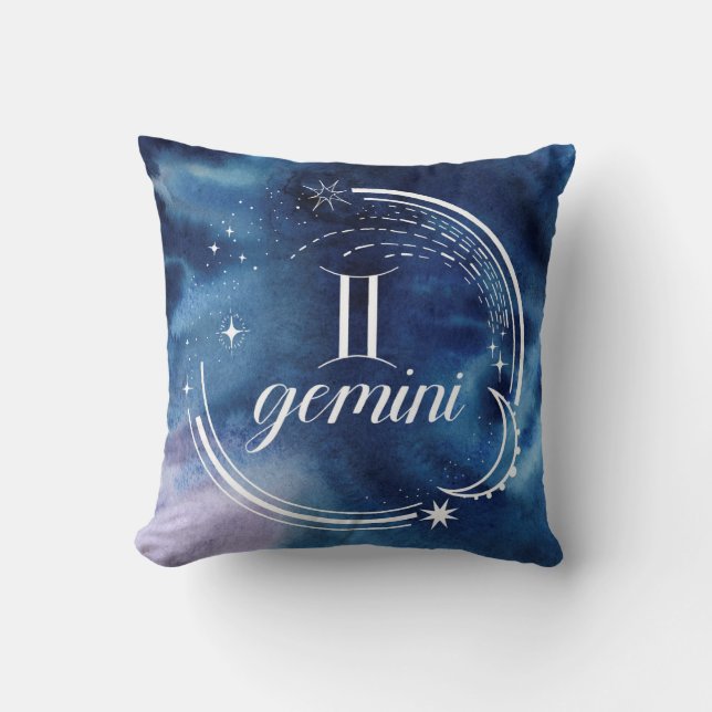 Cojín Decorativo Astrología acuarela - Gemini (Anverso)