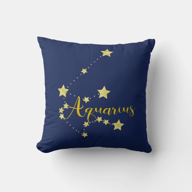 Cojín Decorativo Astrología acuaria con constelación de estrellas (Anverso)