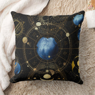 Cojín Decorativo Astrología Celestial de Velvet Negro