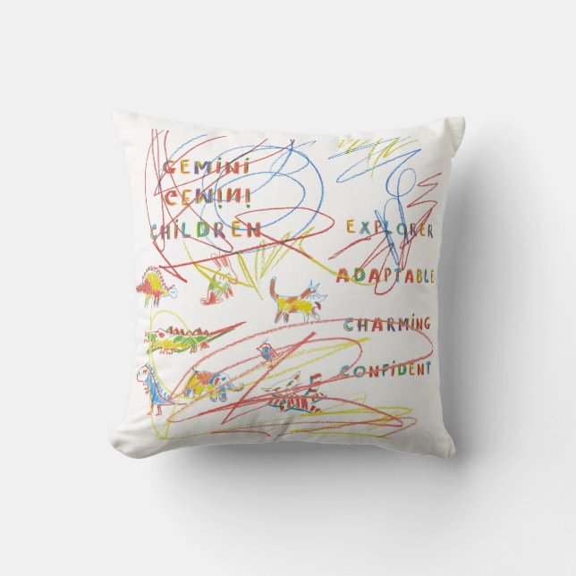 Cojín Decorativo Astrología infantil Gemini Pillow Zodiac (Anverso)