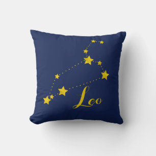 Cojín Decorativo Astrología Leo con constelación de estrellas