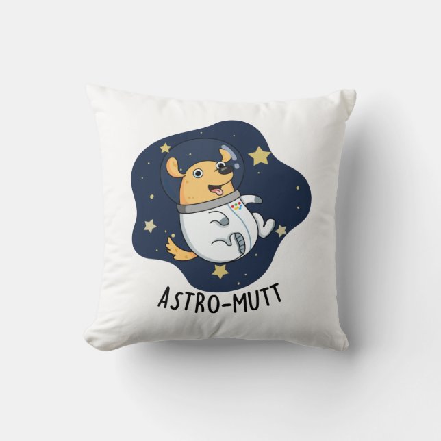 Cojín Decorativo Astromutt Funny Dog Astronauta Pun (Anverso)