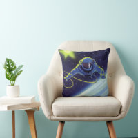 Astronauta de ciencia ficción vintage en una camin