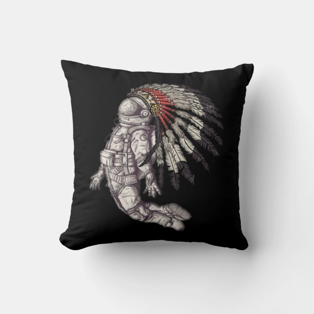 Cojín Decorativo Astronauta de herencia nativa estadounidense (Anverso)
