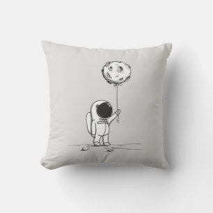 Cojín Decorativo Astronauta en el espacio con globo lunar cosmos es