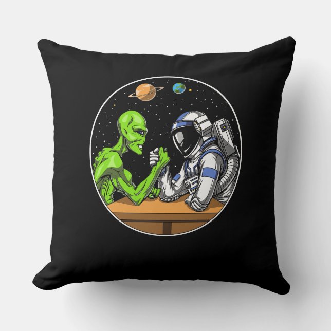 Cojín Decorativo Astronauta espacial Ejército alienígena lucha cont (Anverso)