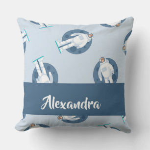 Cojín Decorativo Astronauta espacial en azul