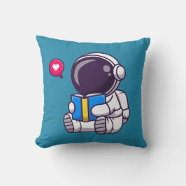 Cojín Decorativo Astronauta leyendo libros niños lindos