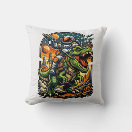 Cojín Decorativo Astronauta montando un T-Rex – Dinosaurio Espacial