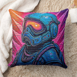Cojín Decorativo Astronauta Neon Cyberpunk