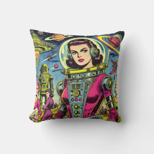 Cojín Decorativo Astronauta vintage Sci-Fi Comics
