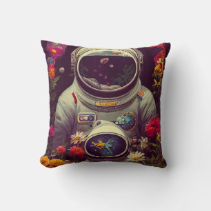 Cojín Decorativo Astronautas coloridos en el espacio con dibujos de