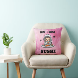 Cojín Decorativo Astronautas comiendo sushi