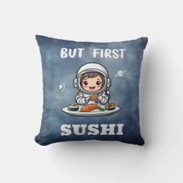Cojín Decorativo Astronautas comiendo sushi
