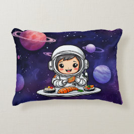 Cojín Decorativo Astronautas comiendo sushi