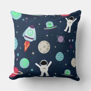 Cojín Decorativo Astronautas Planetas Cohetes y Alienígenas