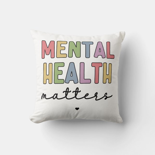 Cojín Decorativo Asuntos de salud mental | Concienciación sobre la  (Anverso)