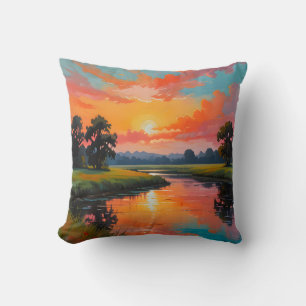 Cojín Decorativo Atardecer al borde del río
