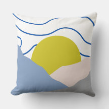 Atardecer boho vintage azul y amarillo moderno ret