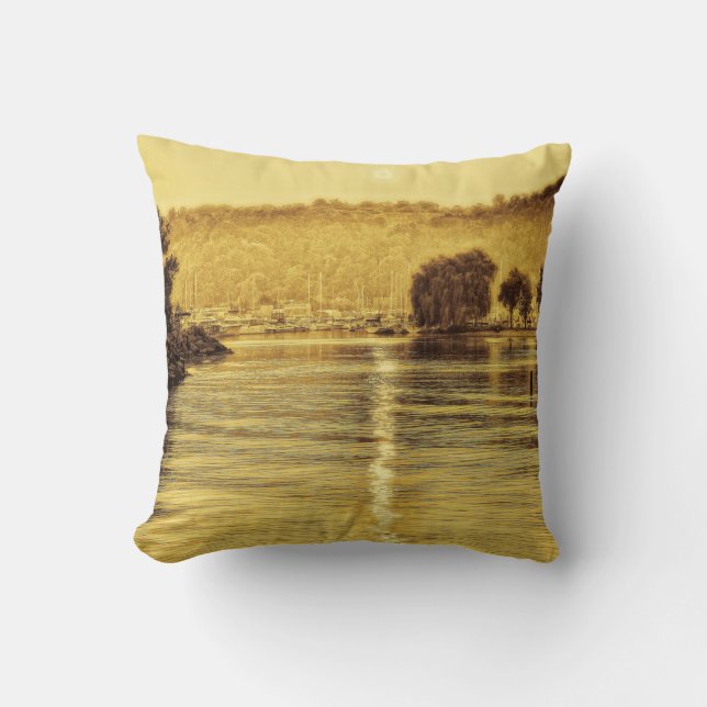 Cojín Decorativo Atardecer De Verano En El Marina (Anverso)