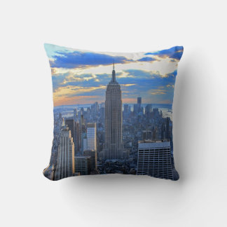 Cojín Decorativo Atardecer en el horizonte de la ciudad de Nueva Yo