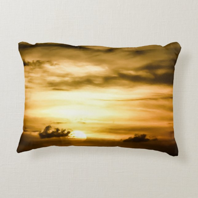 Cojín Decorativo Atardecer En El Océano Pacífico (Reverso)