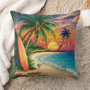 Cojín Decorativo Atardecer en una isla tropical