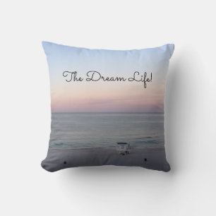 Cojín Decorativo Atardecer Oceano Rosa Sueño de Vida