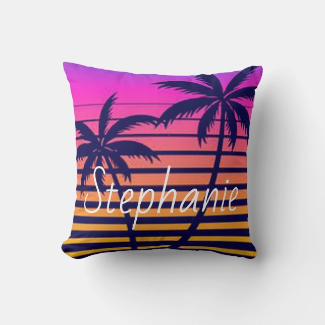 Cojín Decorativo Atardecer retro Personalizado (Anverso)