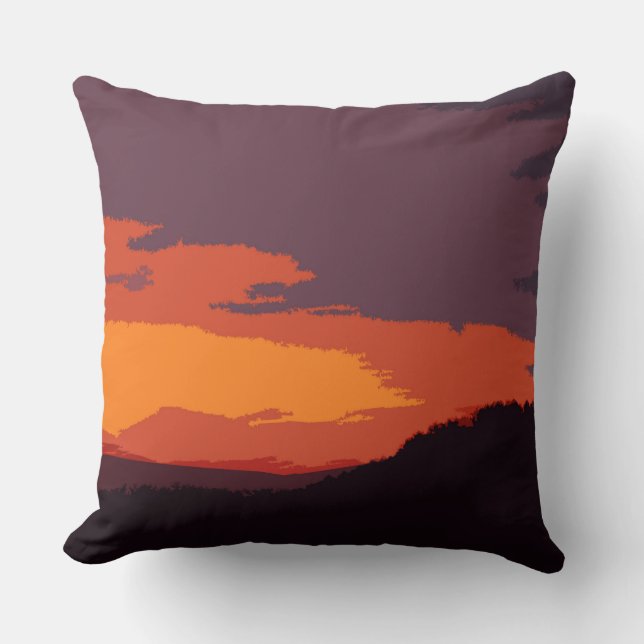 Cojín Decorativo Atardecer simplificado (Anverso)