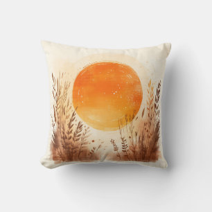 Cojín Decorativo Atardecer Trigo Hierba Boho Amanecer