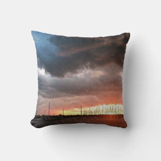 Cojín Decorativo Atardecer y barcos en la imagen del agua