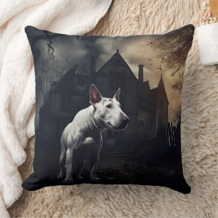 Cojín Decorativo Aterrador de Bull Terrier Halloween