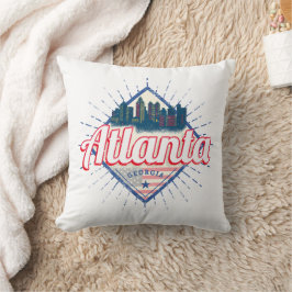 Cojín Decorativo Atlanta Georgia Estados Unidos Retro Skyline