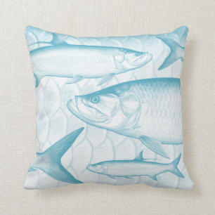 Cojín decorativo atlántico azul del tarpón de l