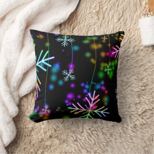 Cojín Decorativo Atmósfera navideña festiva y animada de SlipperyJo