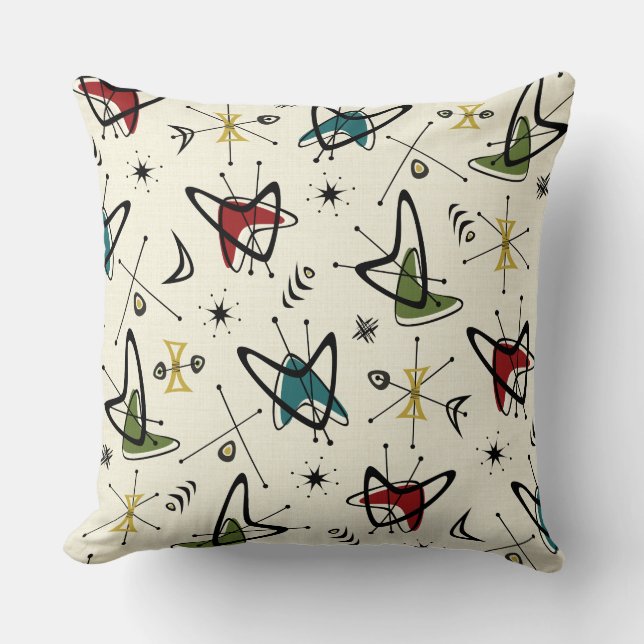 Cojín Decorativo Atómico Boomerang . (Anverso)