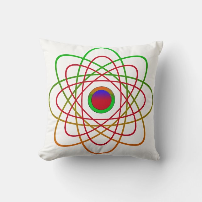 Cojín decorativo átomos (Anverso)