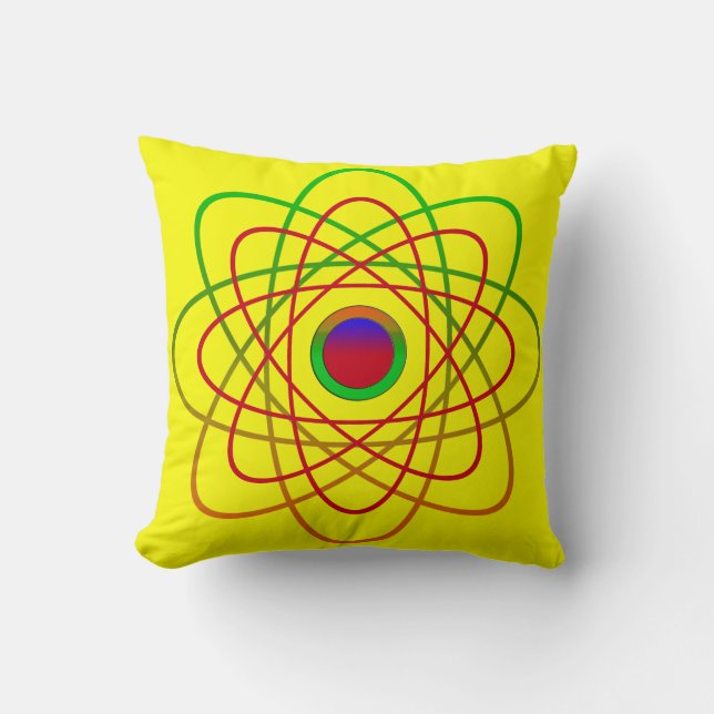 Cojín decorativo átomos (Anverso)