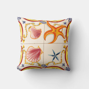 Cojín Decorativo Atractivas mariscos y estrellas de mar