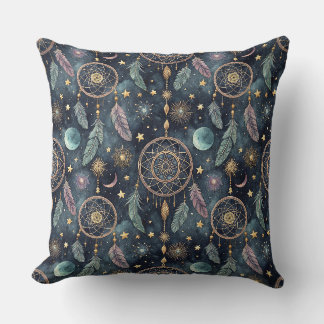 Cojín Decorativo Atrapasueños Celestial Mágico Patrón Noche Estrell