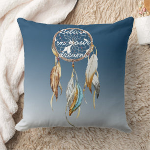 Cojín Decorativo Atrapasueños con efecto ombre azul marino