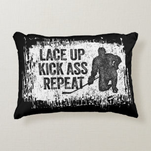 Cojín Decorativo Atrévete. Repite. (hockey)