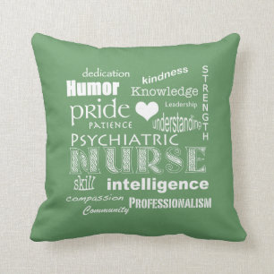 Cojín Decorativo Atributos del Orgullo Psiquiátrico-Verde