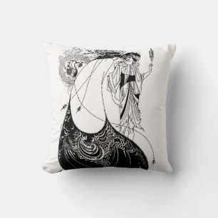 Cojín Decorativo Aubrey Beardsley La Falda del Pavo Real Art Nouvea
