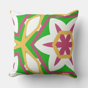 Cojín Decorativo Audaz asimétrico moderno rosa amarillo verde