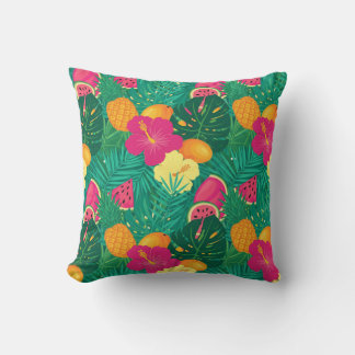 Cojín Decorativo Audaz Patrón de Paraíso Tropical Sin Mareos