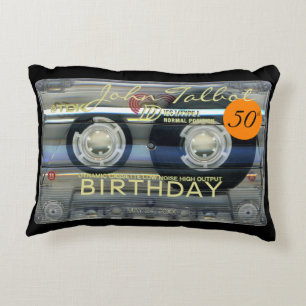 Cojín Decorativo Audiotape retro T2 50 cumpleaños Personalizado A 