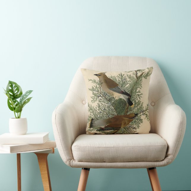 Cojín Decorativo Audubon Cedar Waxwing Bird (Silla)