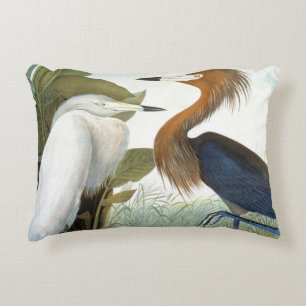 Cojín Decorativo Audubon: Egret rojizo o garza púrpura